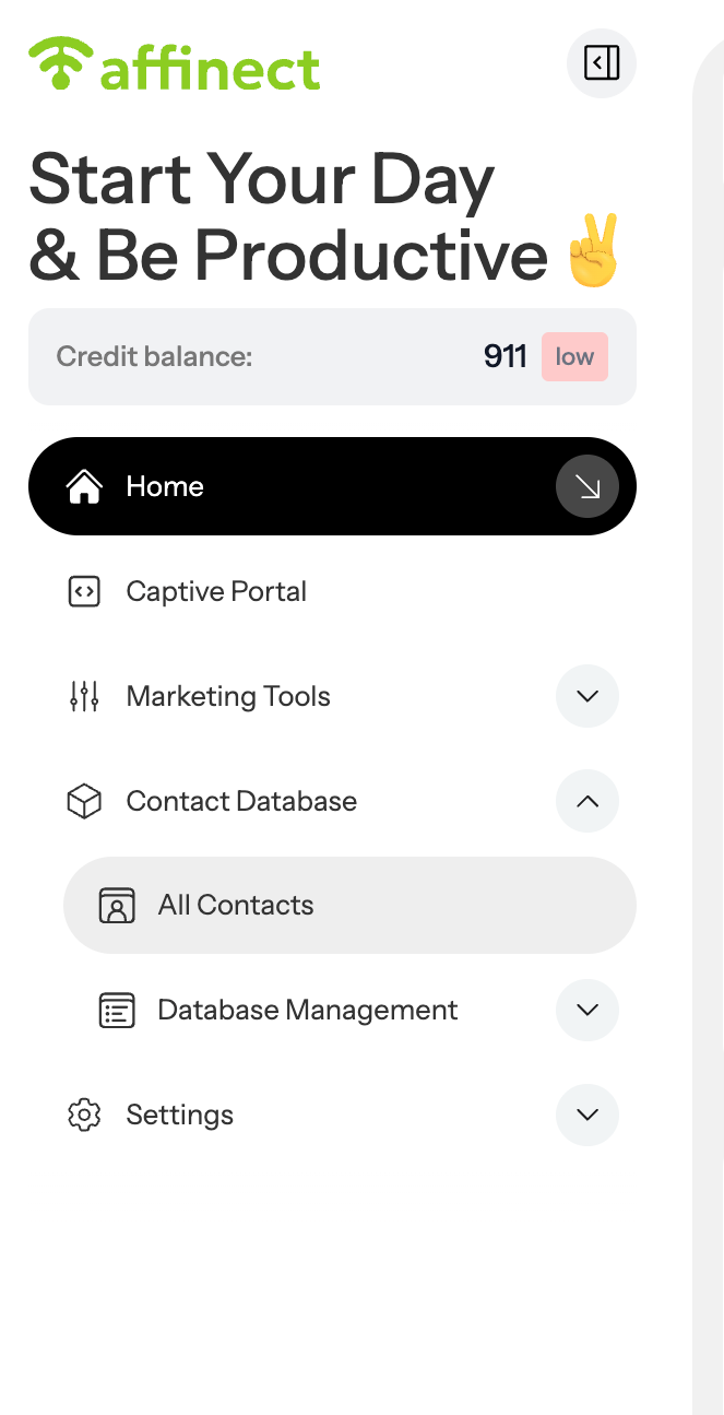A. Open Contact Database B. Click on All Contacts