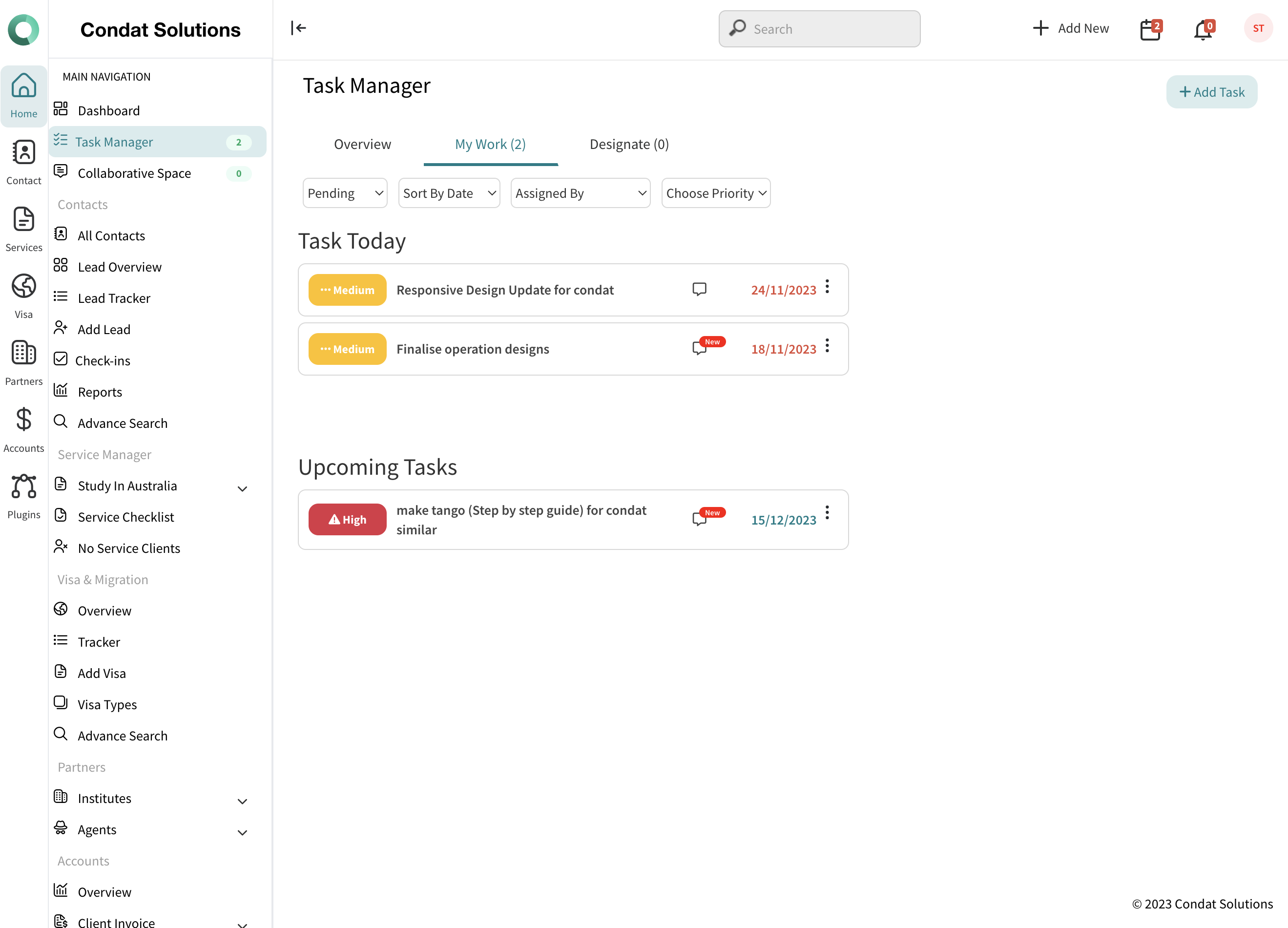 Add Task | Condat Solutions