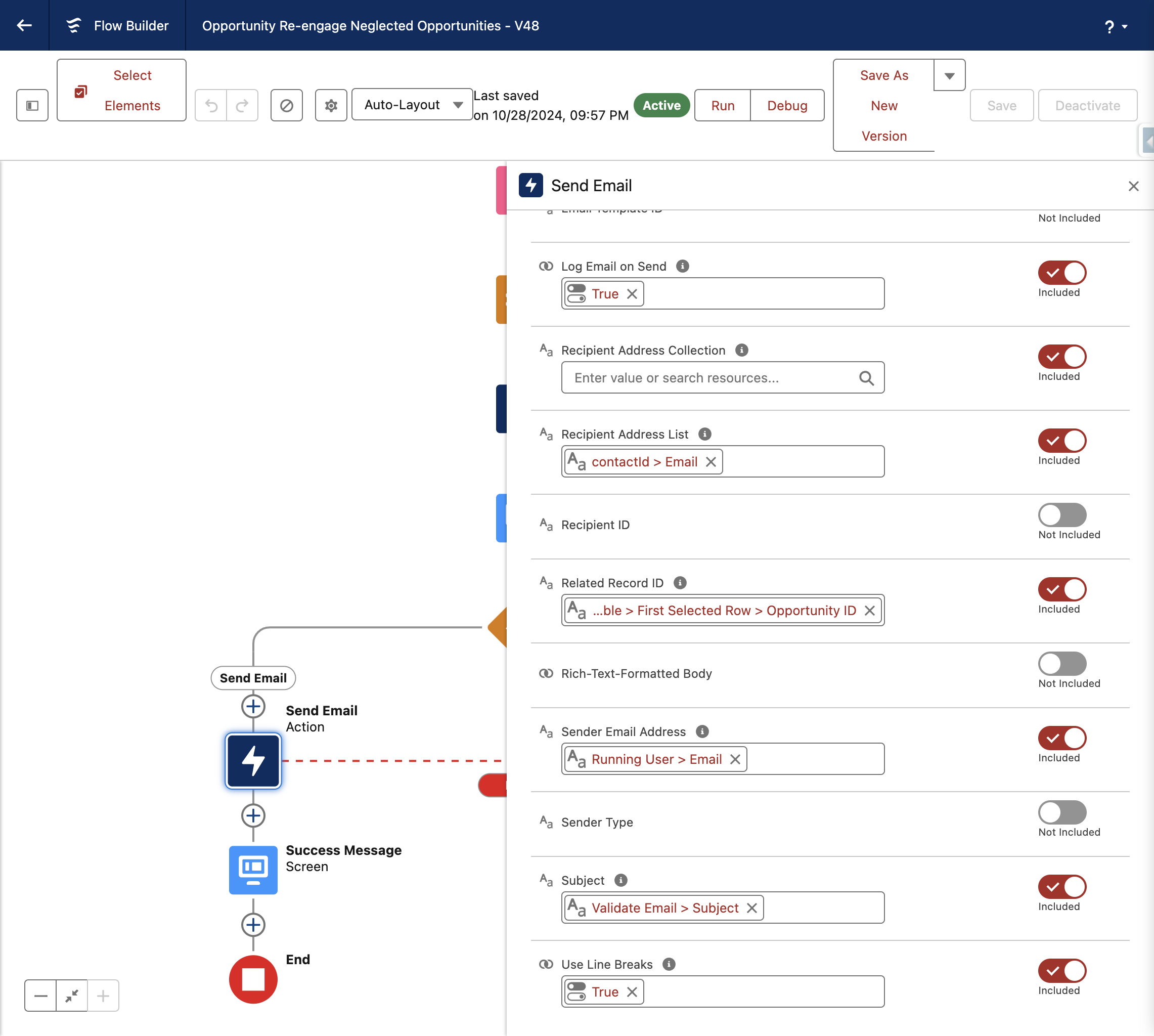 Click on Property Editor Panel for Send Email