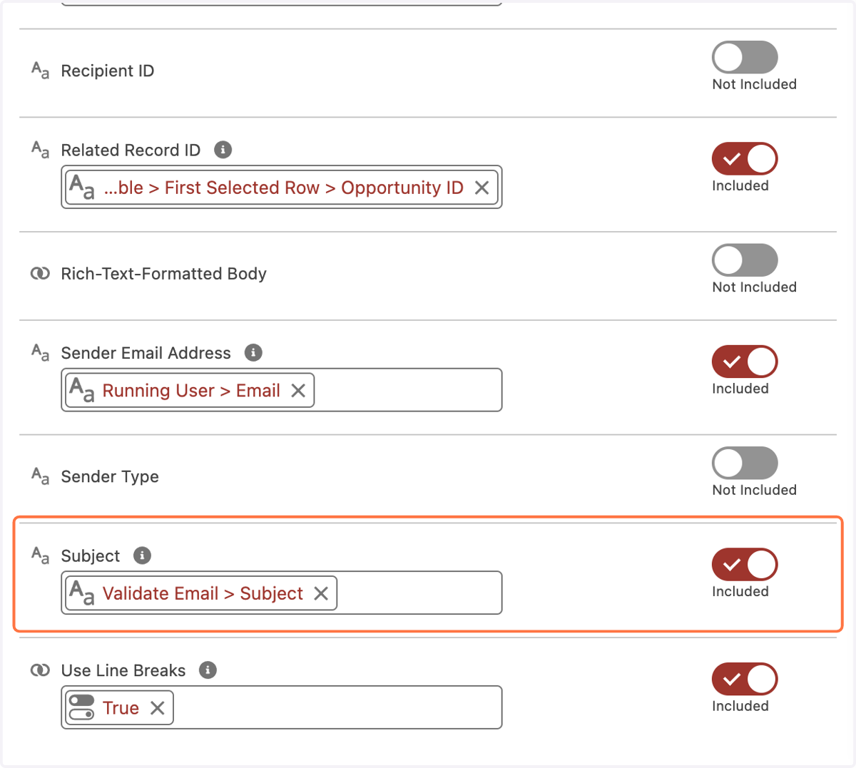 Click on Property Editor Panel for Send Email