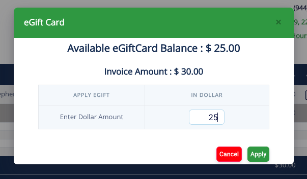 You would also be able to adjust the dollar amount based on the available balance of the gift card or by customer preference.