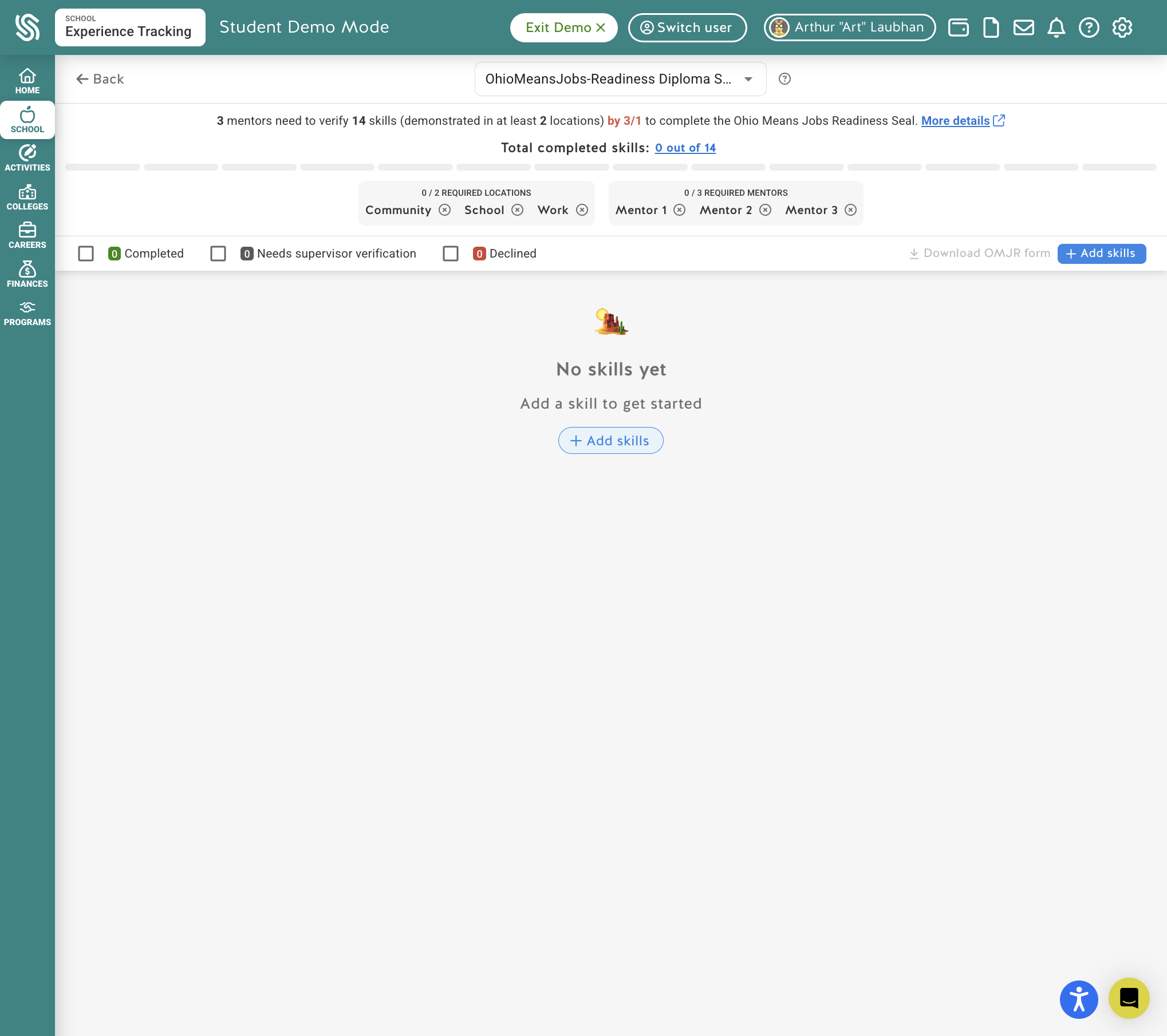 Click on Add skills
