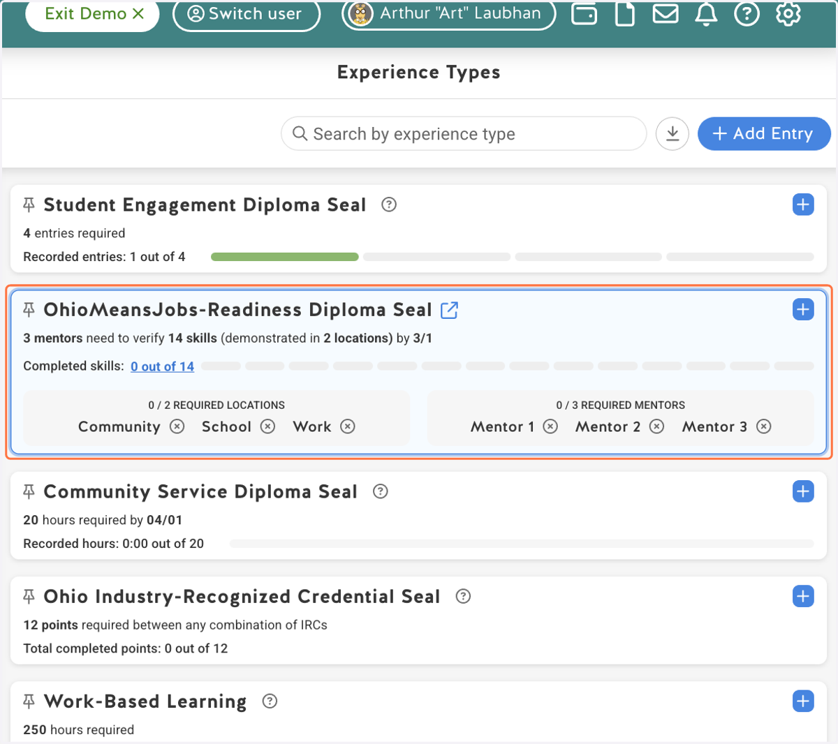 Click on OhioMeansJobs-Readiness Diploma Seal