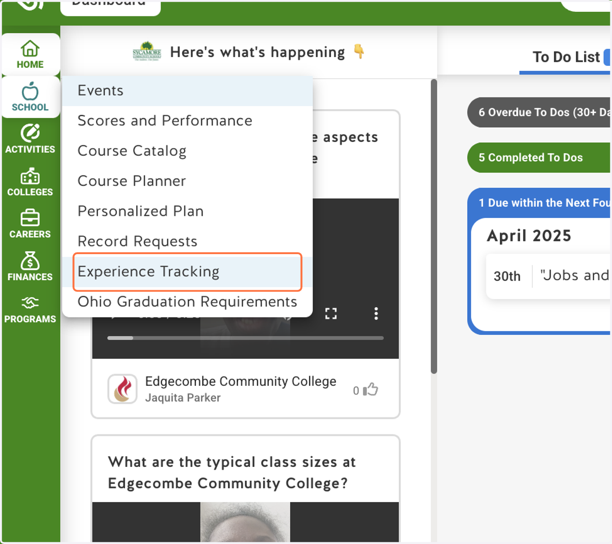 Click on Experience Tracking