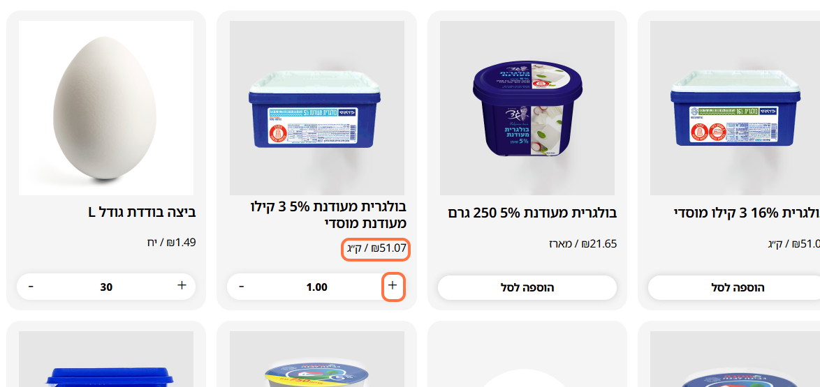 שינוי כמויות (כמויות קטנות)