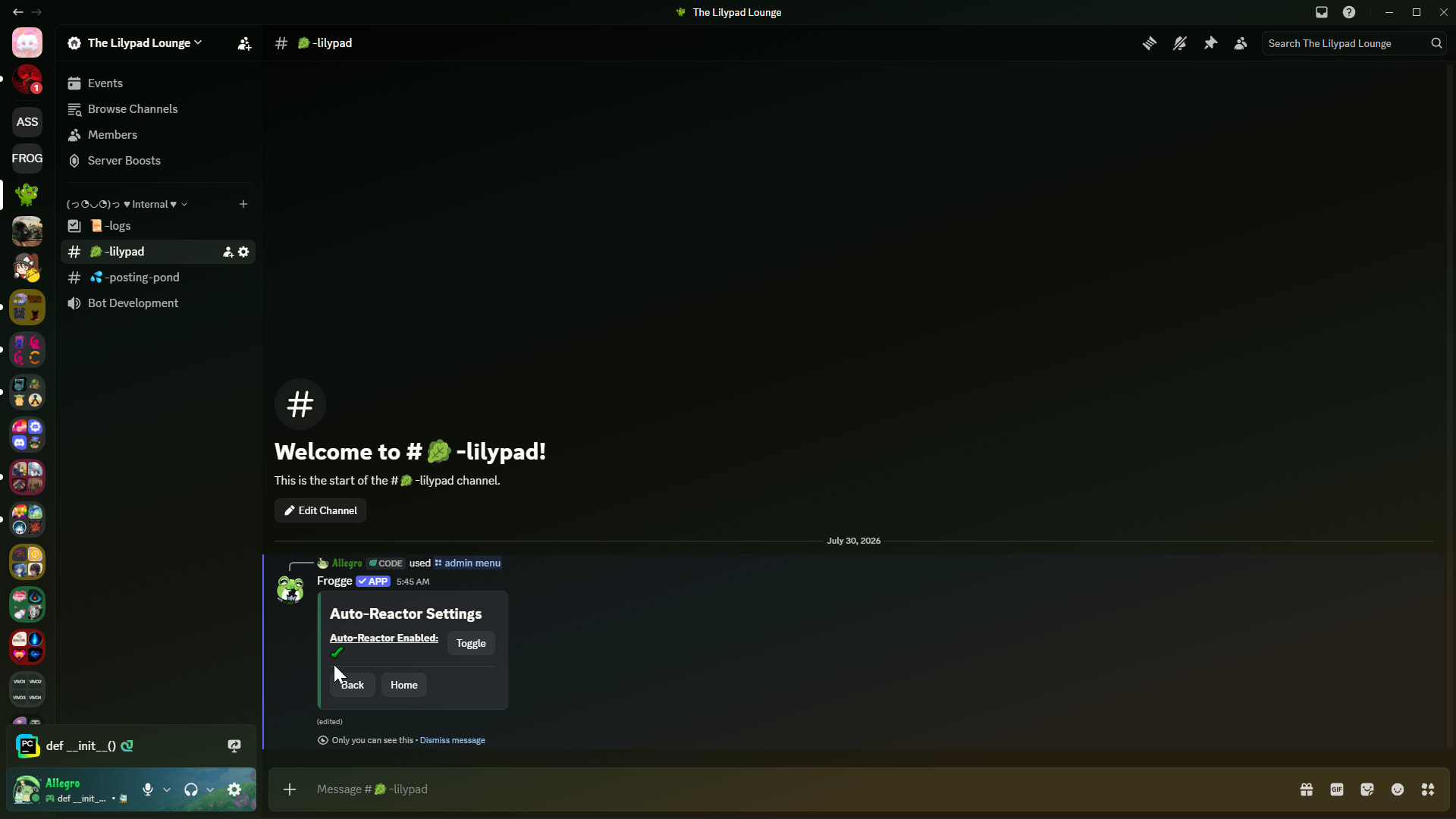 The status should display a green check mark, indicating that the service is active