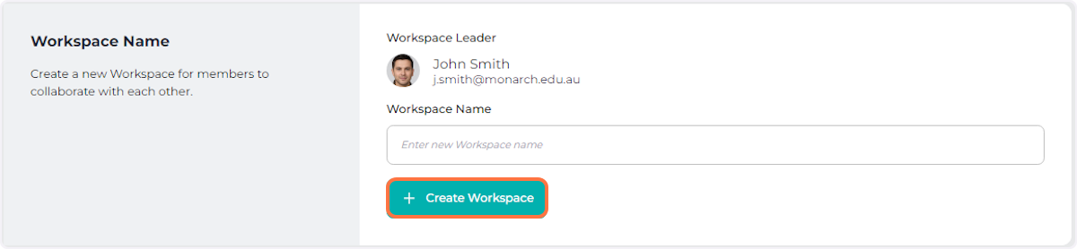Click 'Create Workspace'.