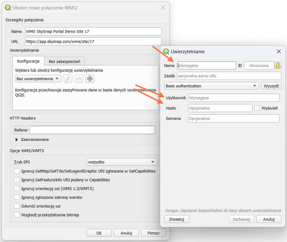 Then select a new authentication configuration