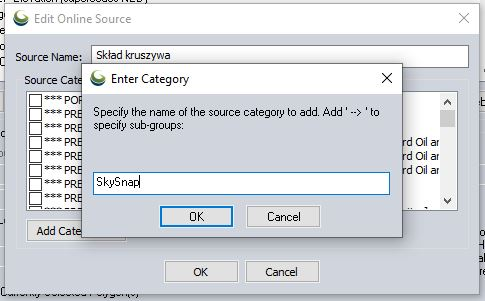 Optionally, you can create a new category in which the WMS link will be saved