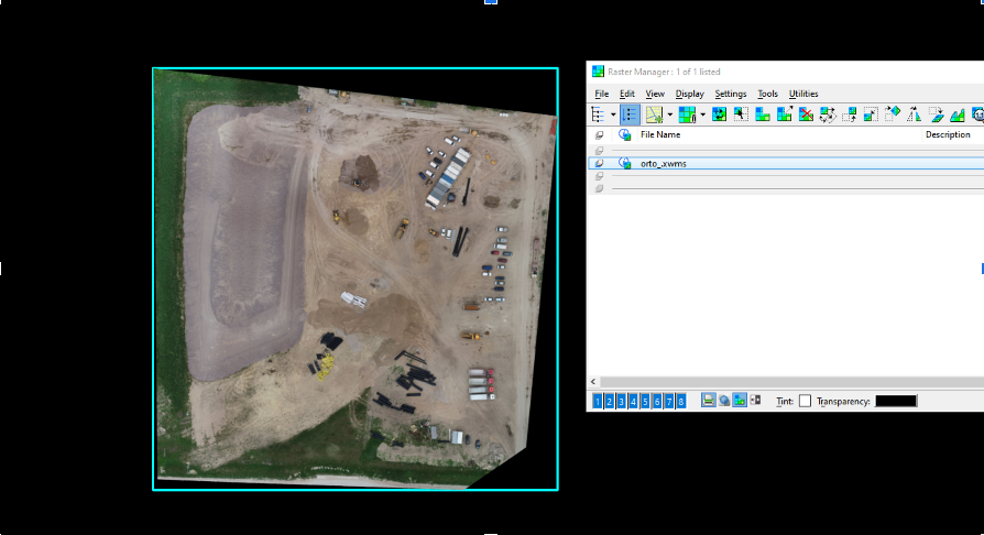 Orthophotomap from SkySnap portal is now visible in OpenRoads