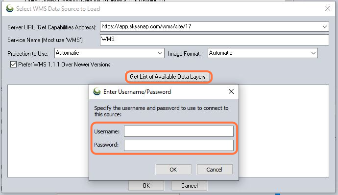 Confirm that you have access to WMS data by logging in