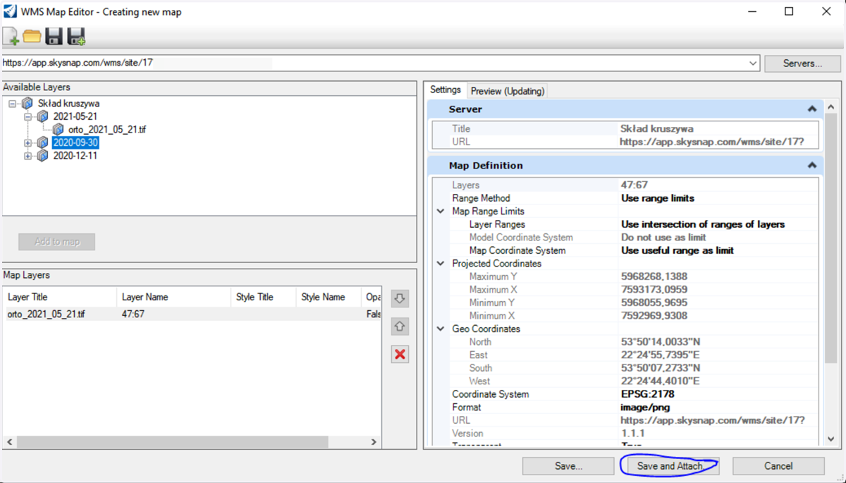 Select the "Save and Attach" button