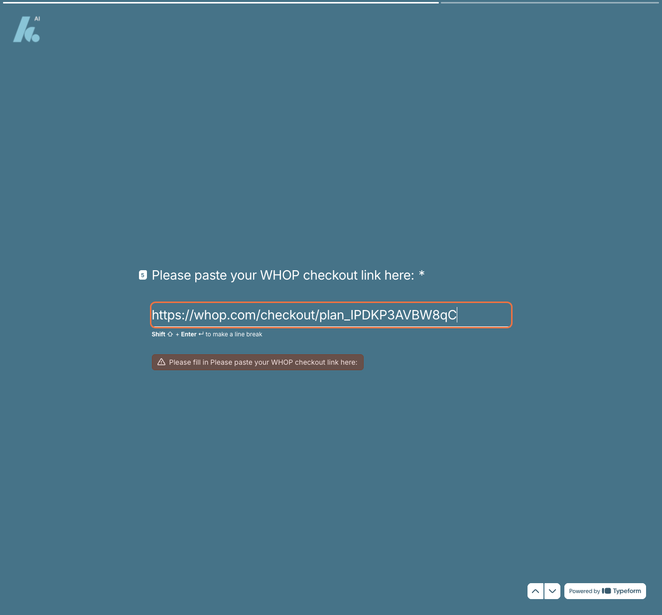Paste your Checkout Link
