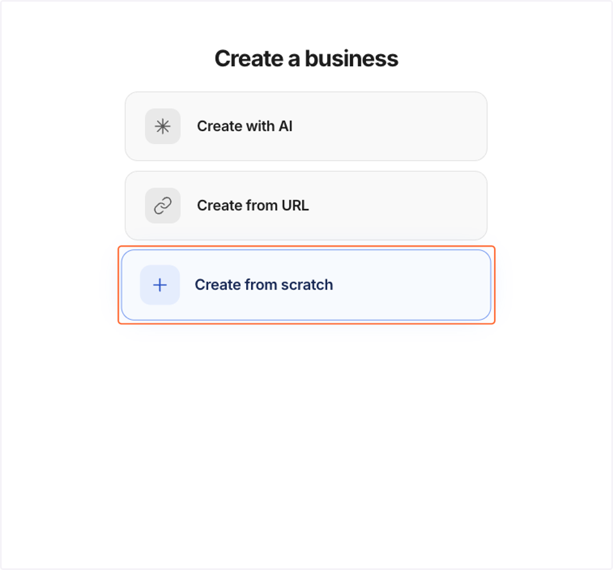 Click on Create from scratch