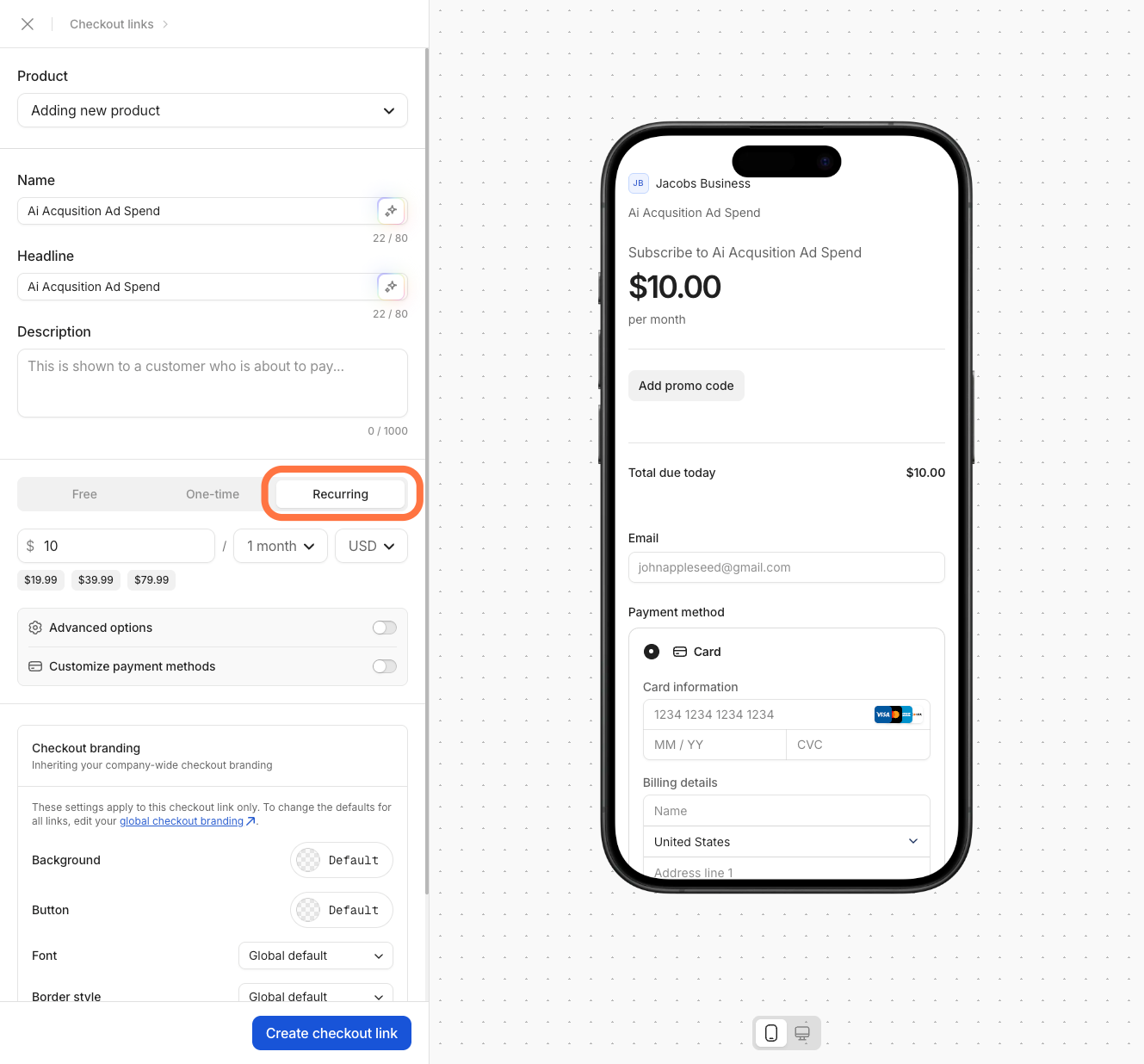 Select recurring