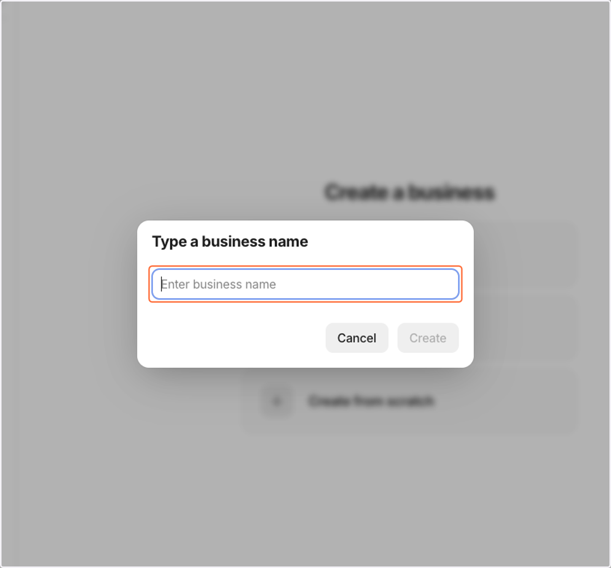 Click on Enter business name