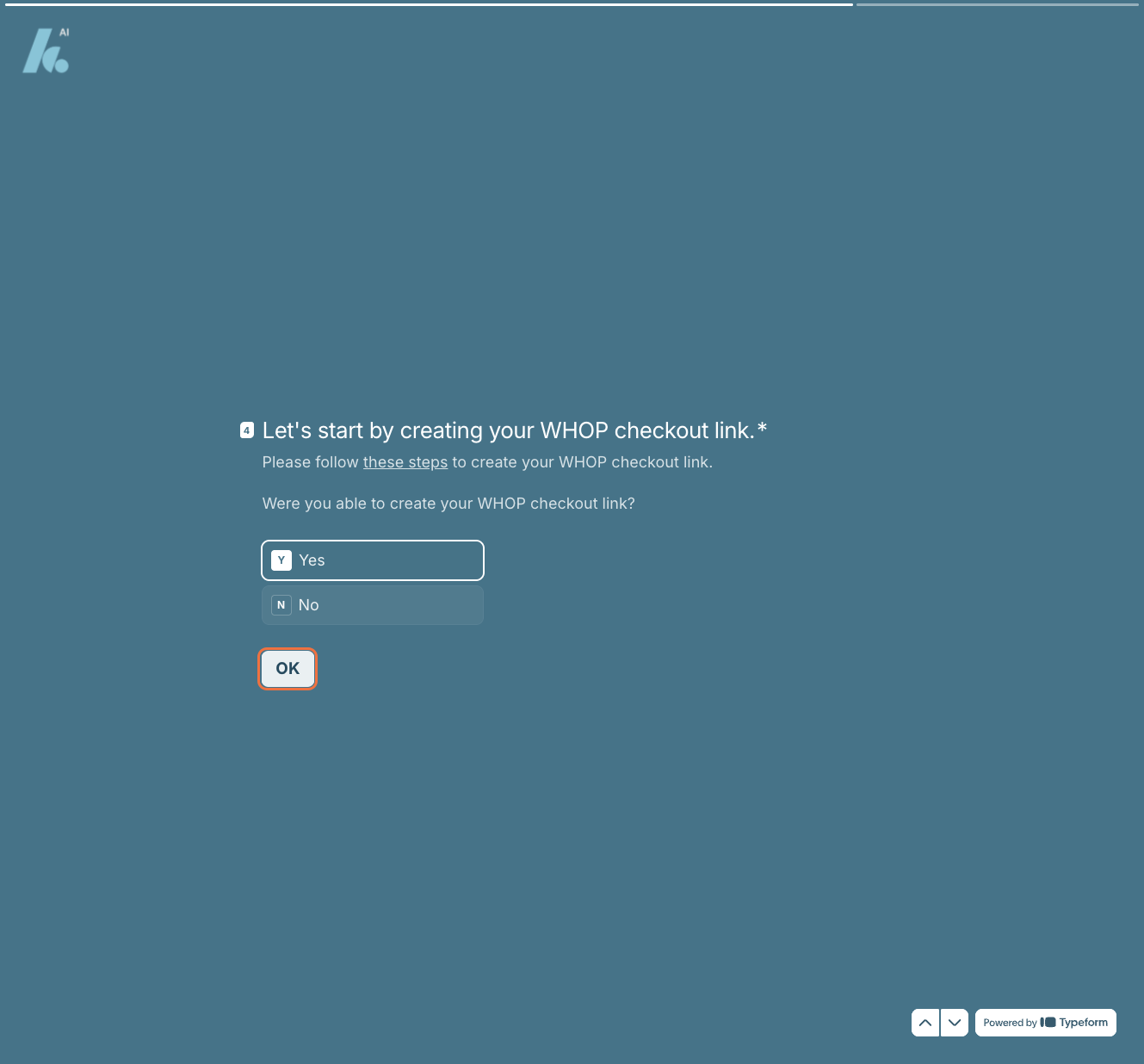 Select Yes then Ok