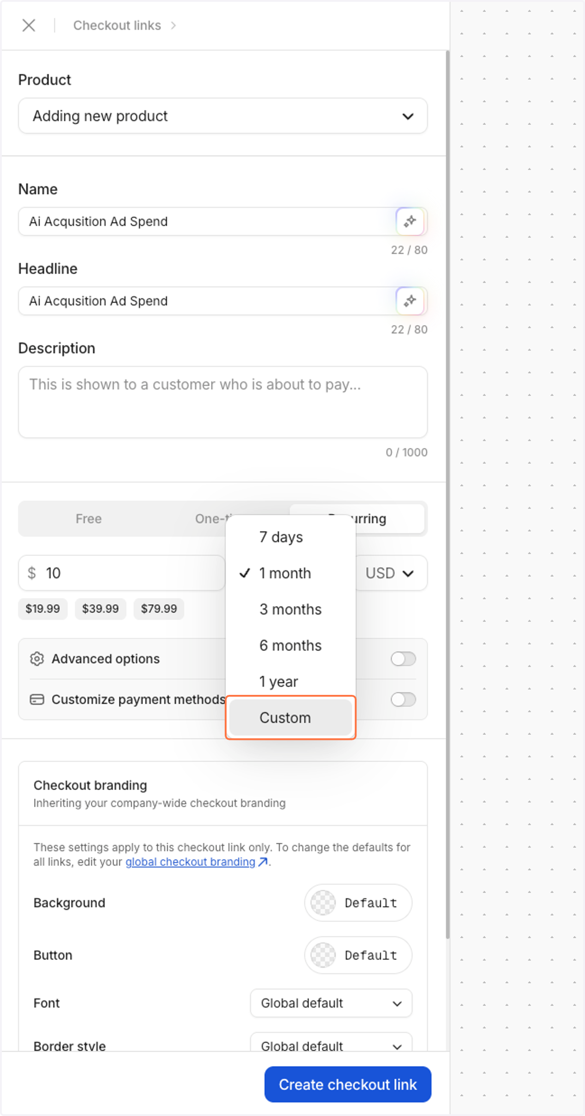 Select Custom