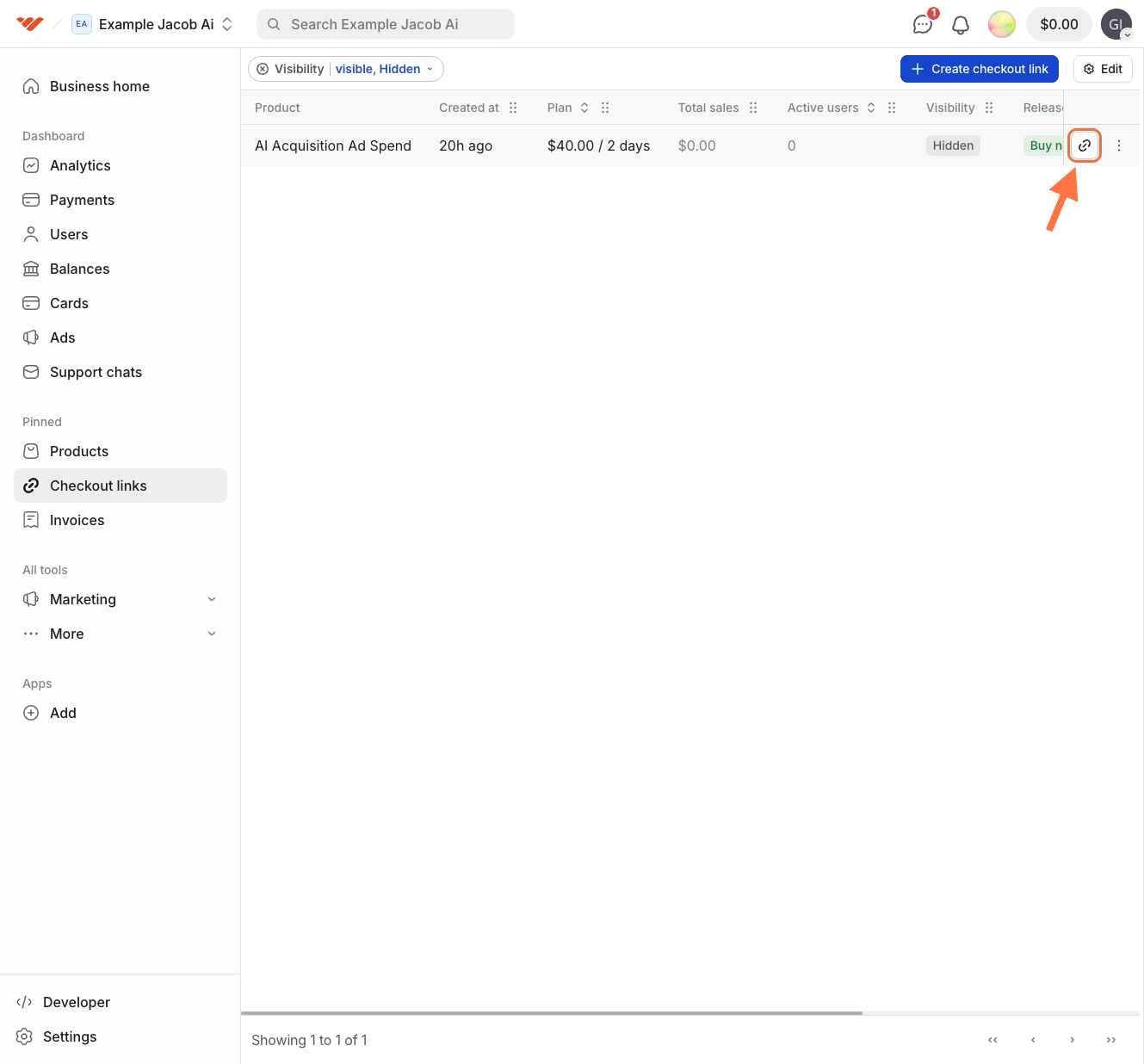 Click on the Copy Sign