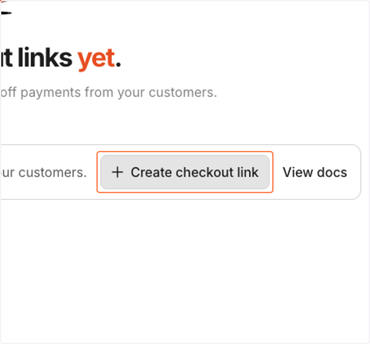 Click on Create checkout link