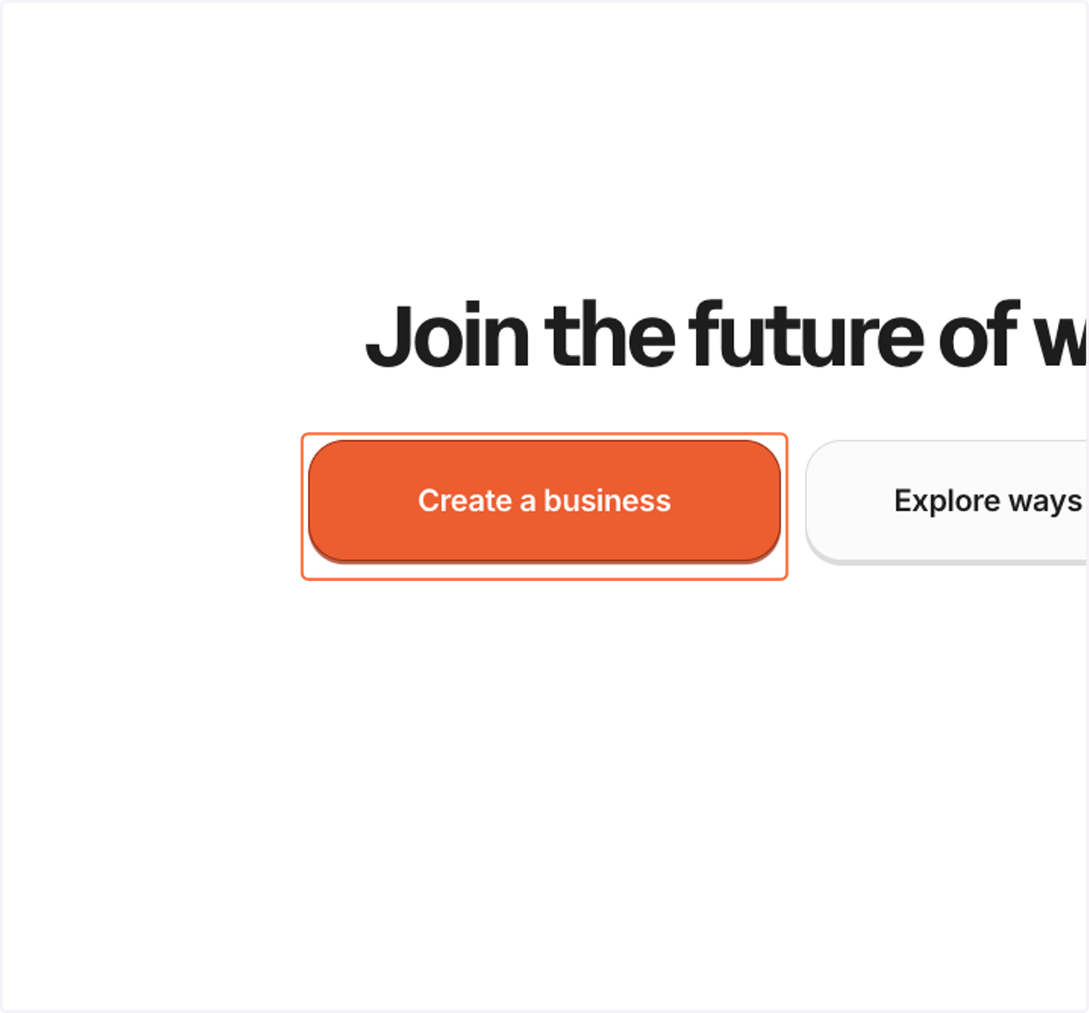 Click on Create a business