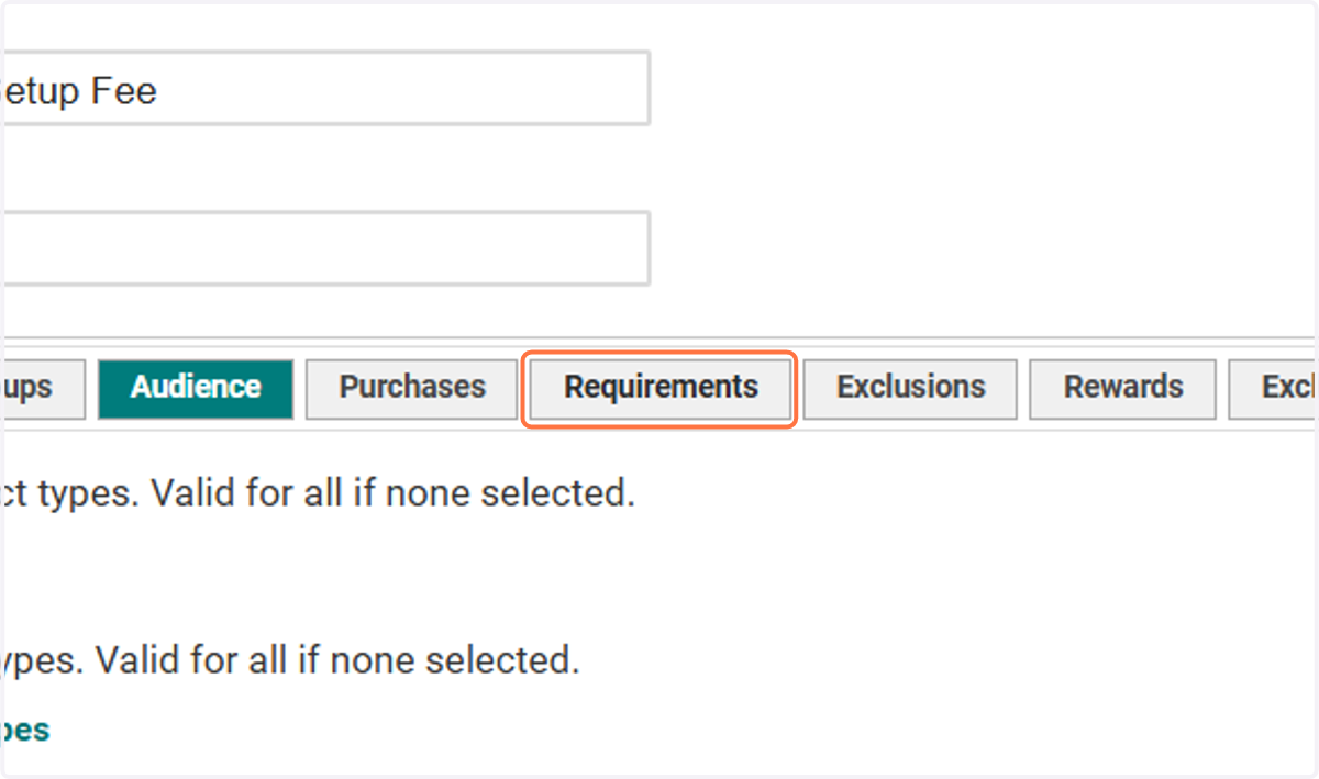 Click on Requirements