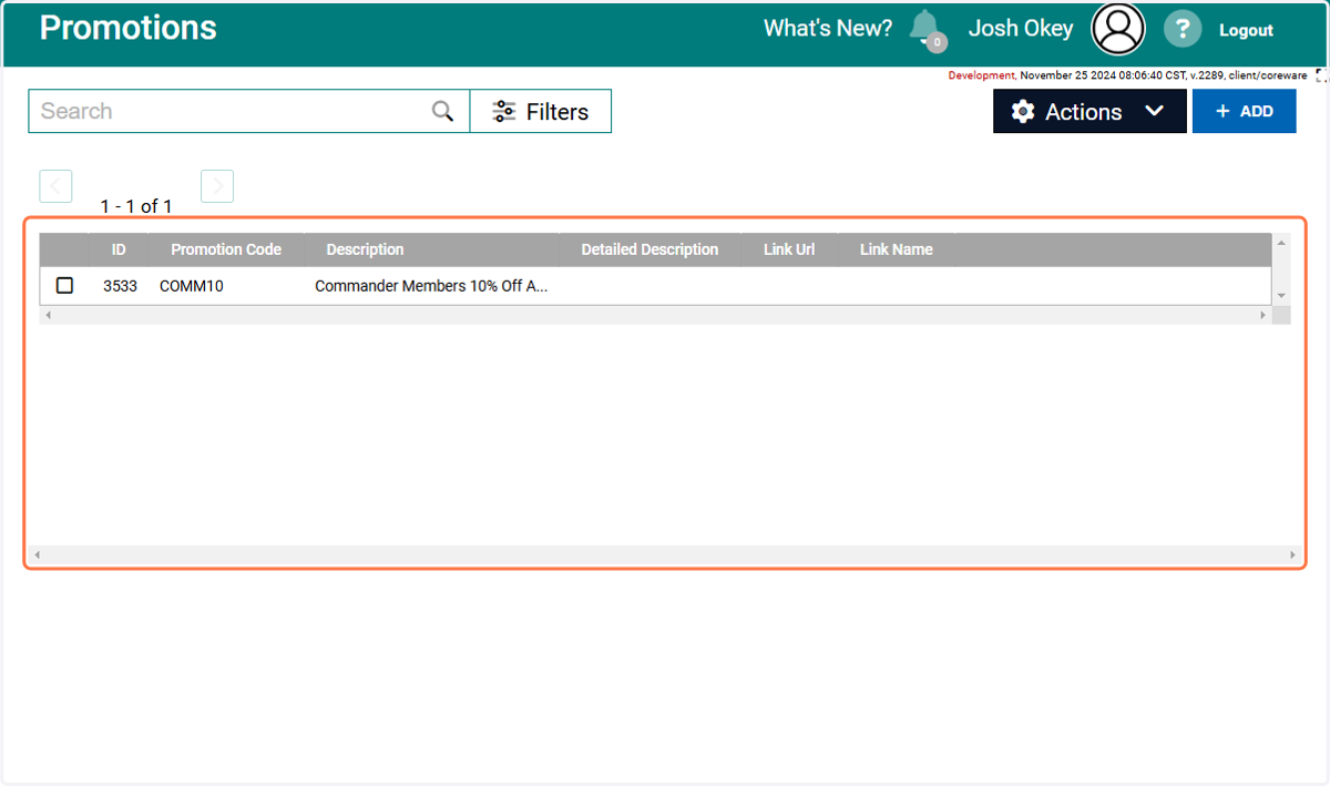 Promotions Dashboard