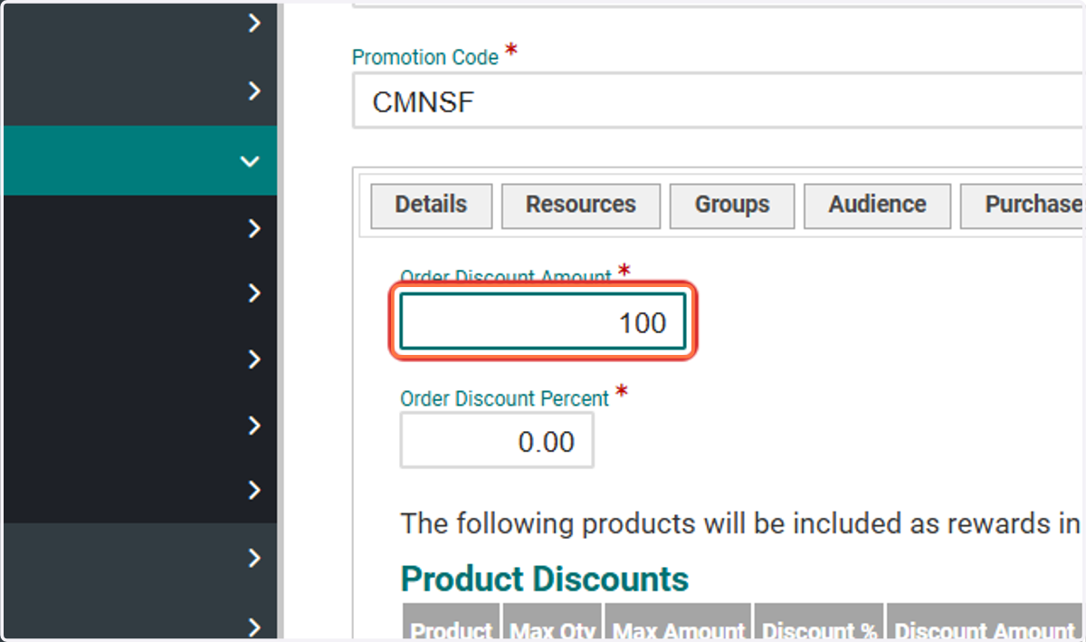 Order Discount Amount
