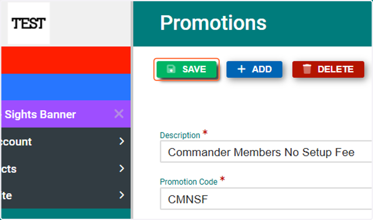 Click on SAVE