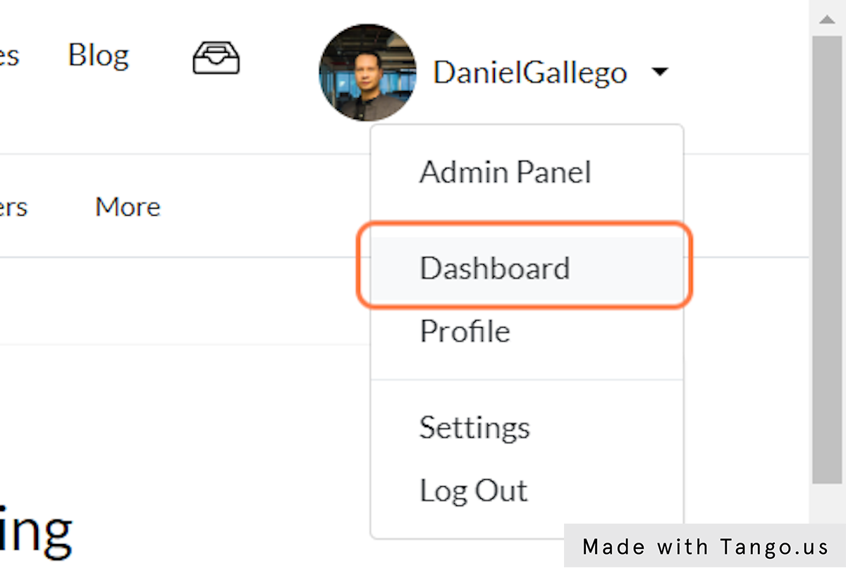 Go To Your User Dashboard
