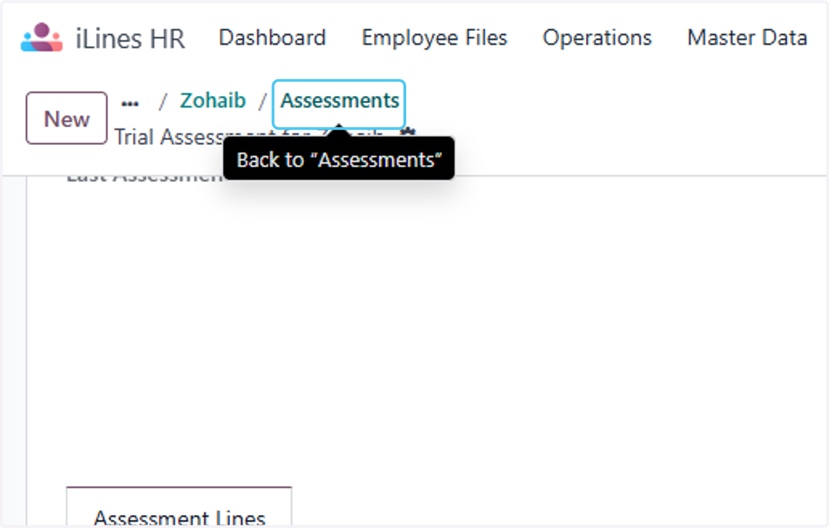 Click on Assessments