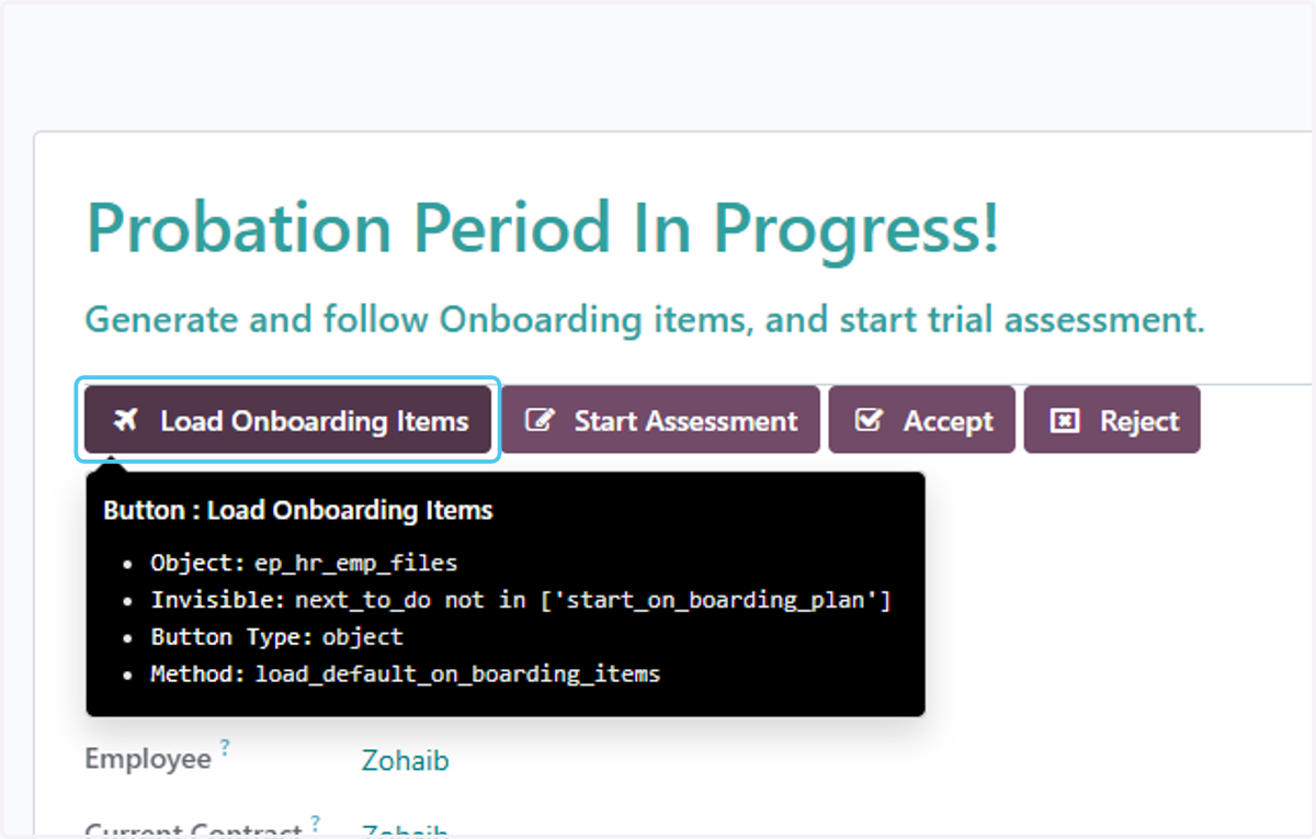 Click on Load Onboarding Items