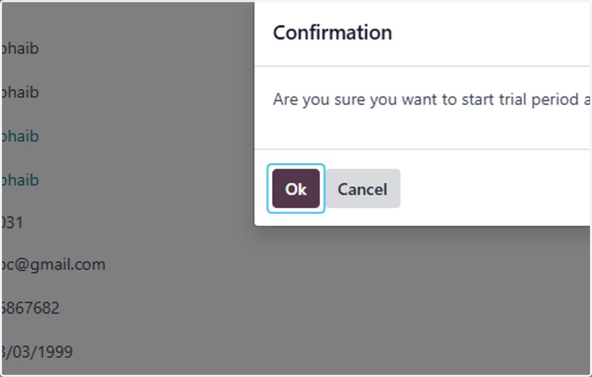 Click on Ok