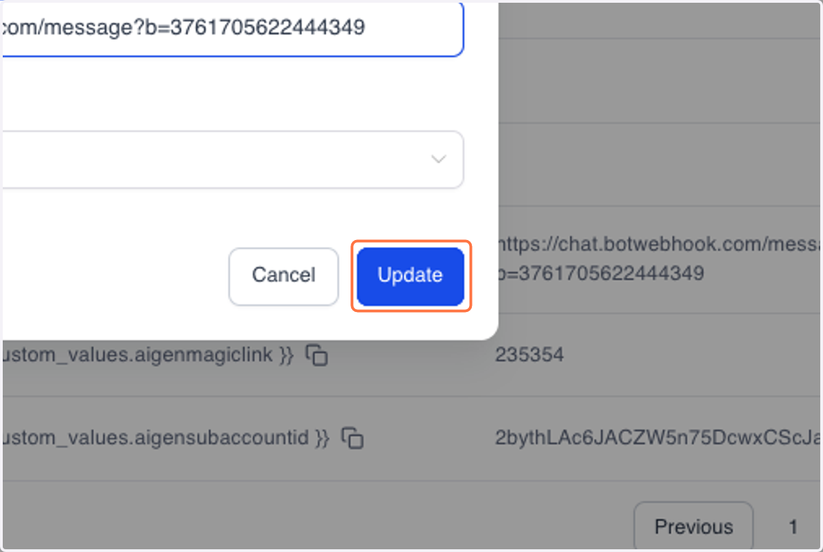 Click on Update