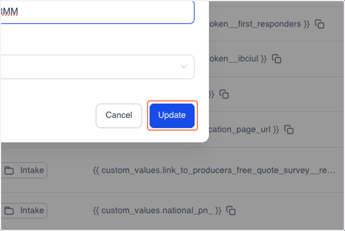 Click on Update