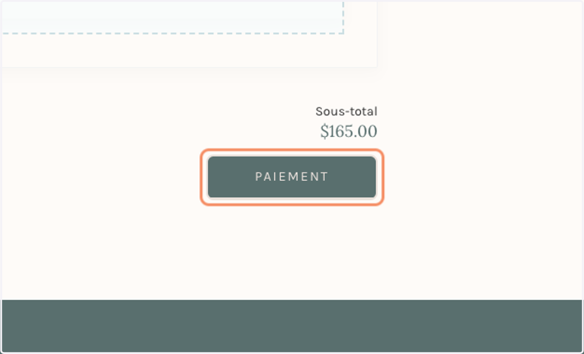 Cliquer sur PAIEMENT