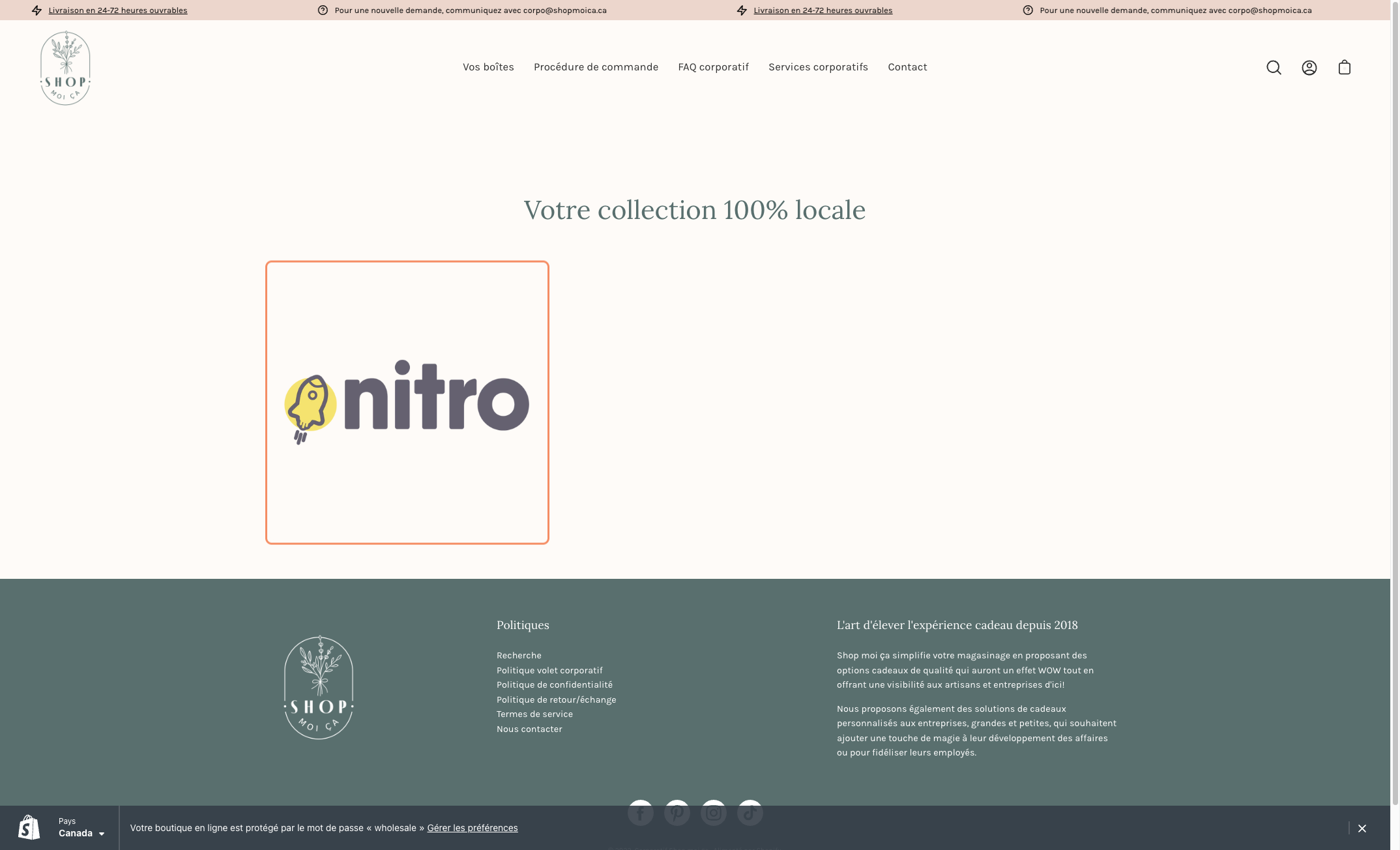Cliquer sur la collection de votre entreprise