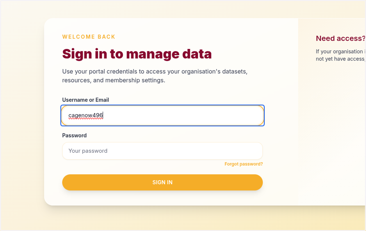 The account can now log in using the reset password