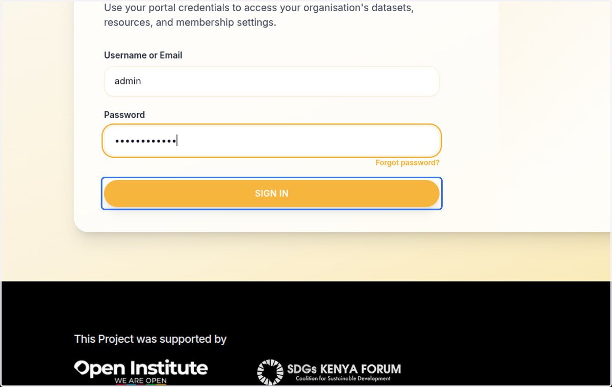 Click on SIGN IN