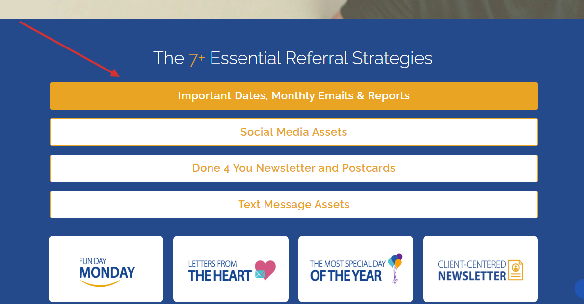 From the By Referral Only Homepage, click on Important Dates, Monthly Emails & Reports