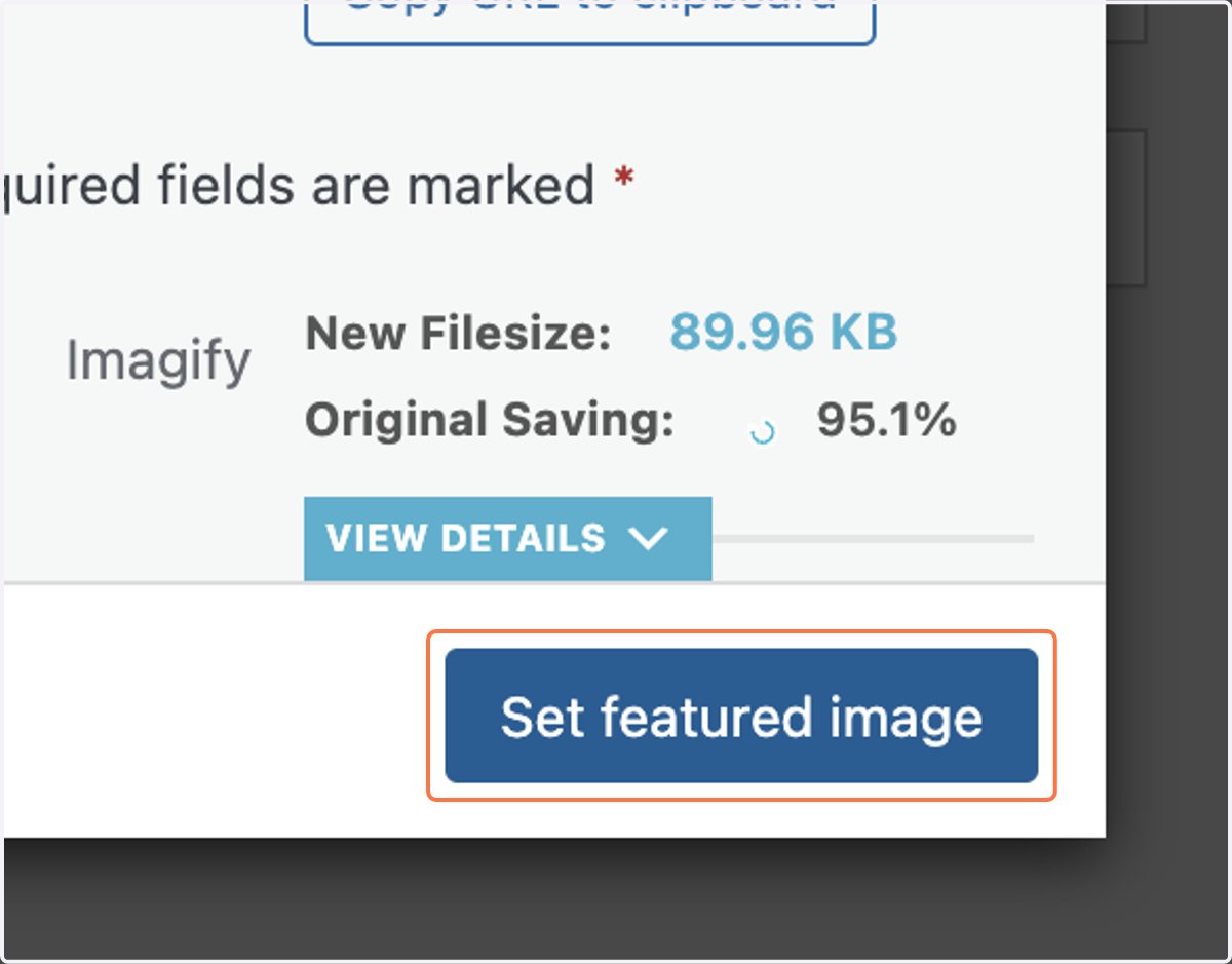 Click on Set featured image