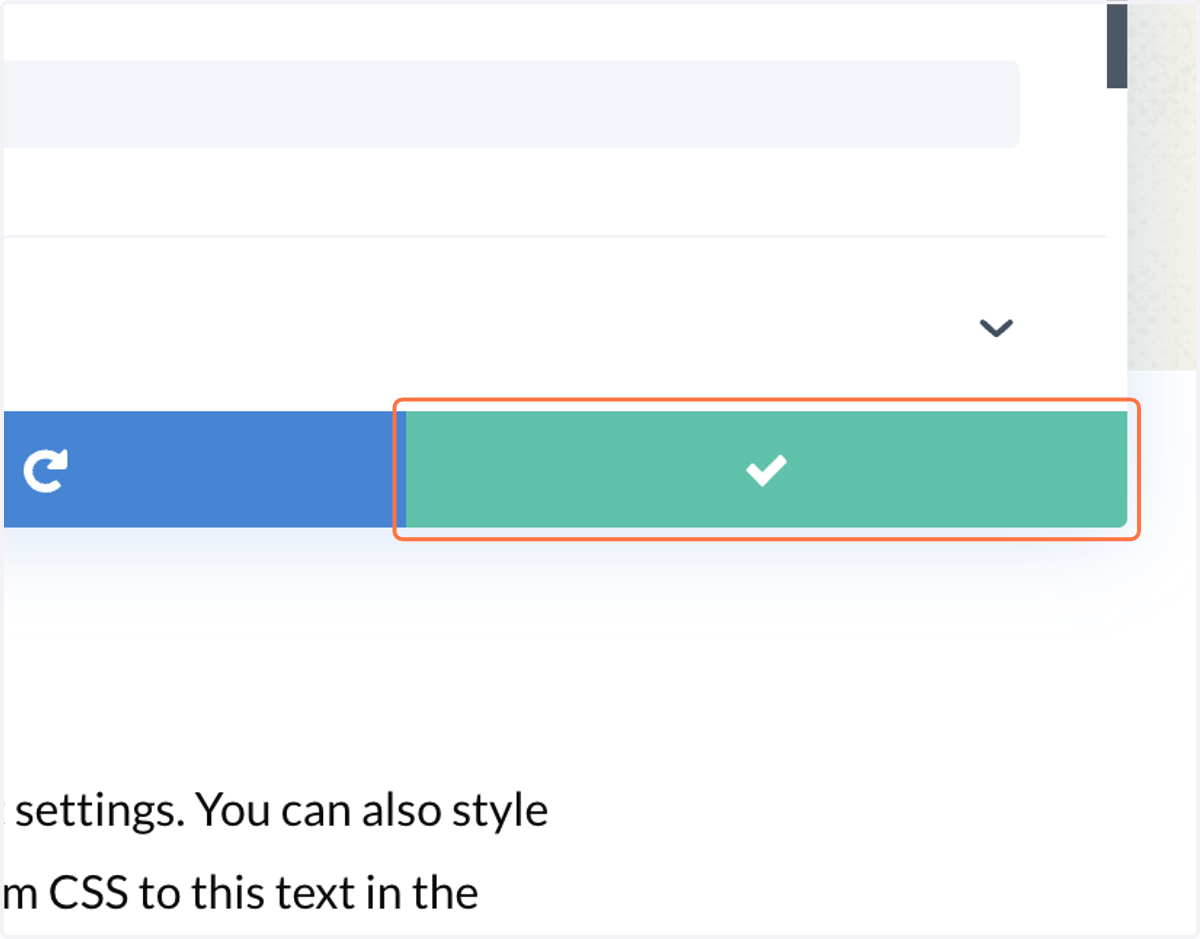Click on the green button to save