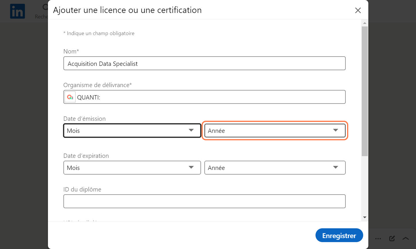 Année dans Année : Date d’émission