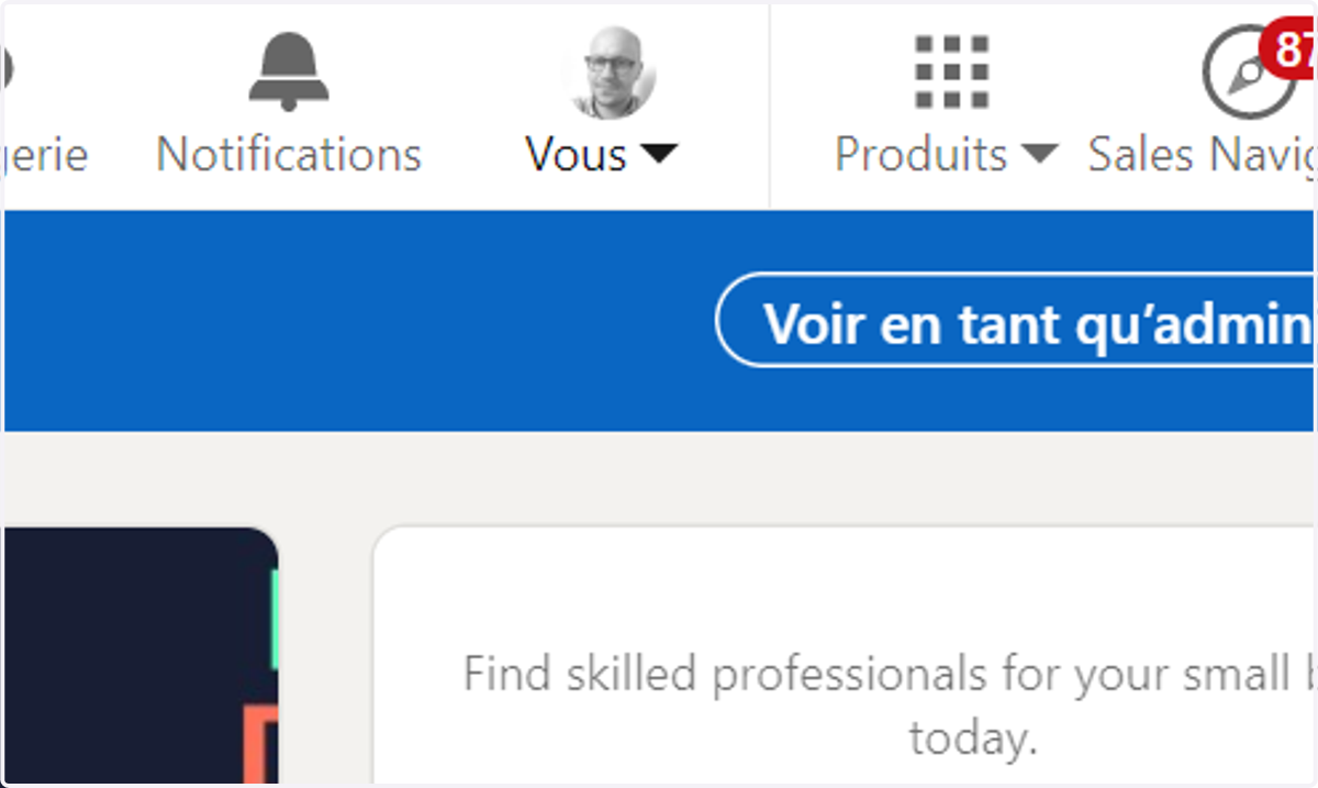 Cliquez sur votre profil principal