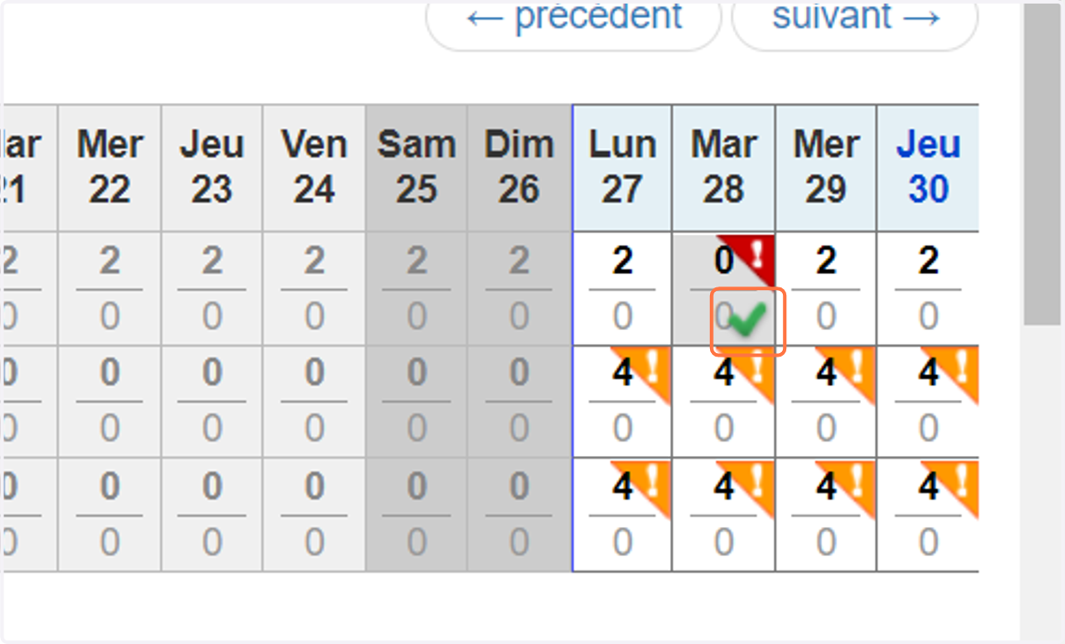 La coche verte indiquera que la mise à jour a bien été effectuée