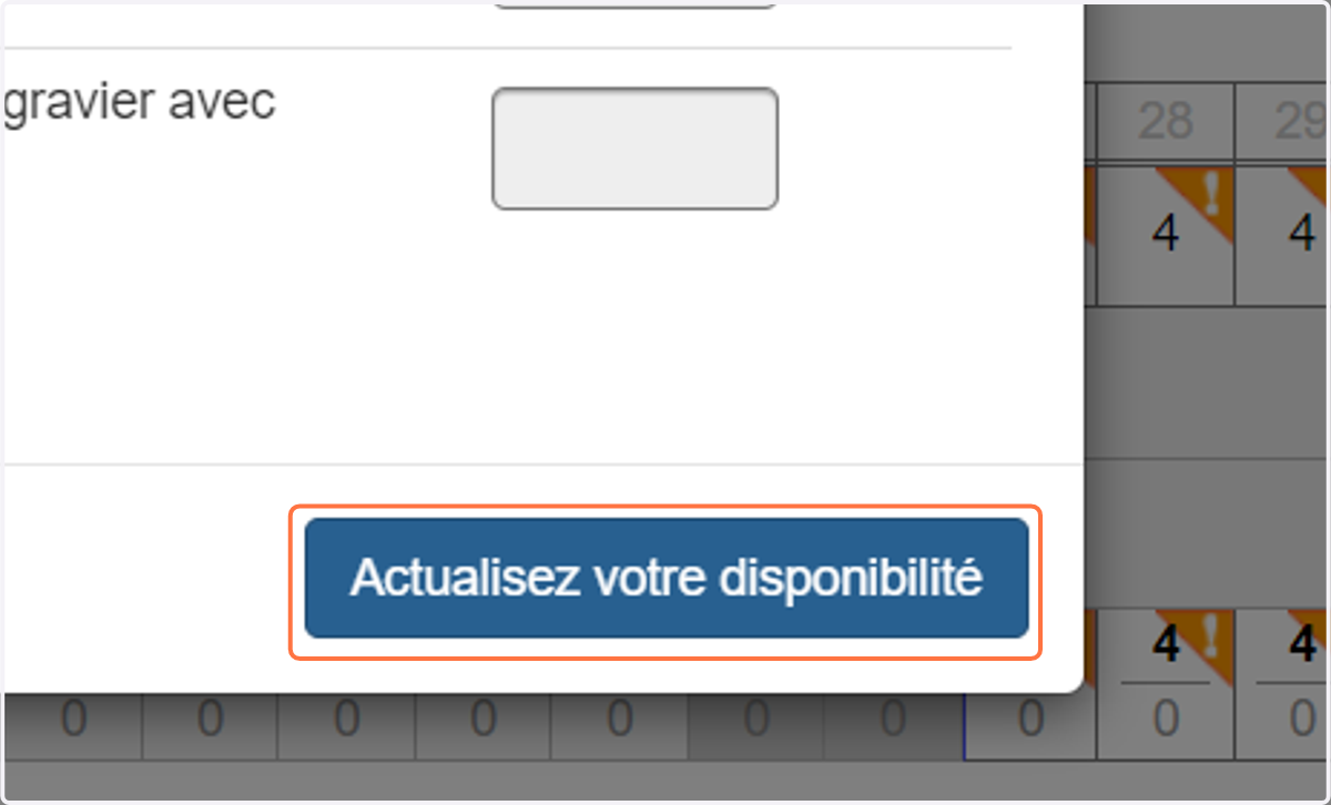 Cliquez sur "Actualisez votre disponibilité"