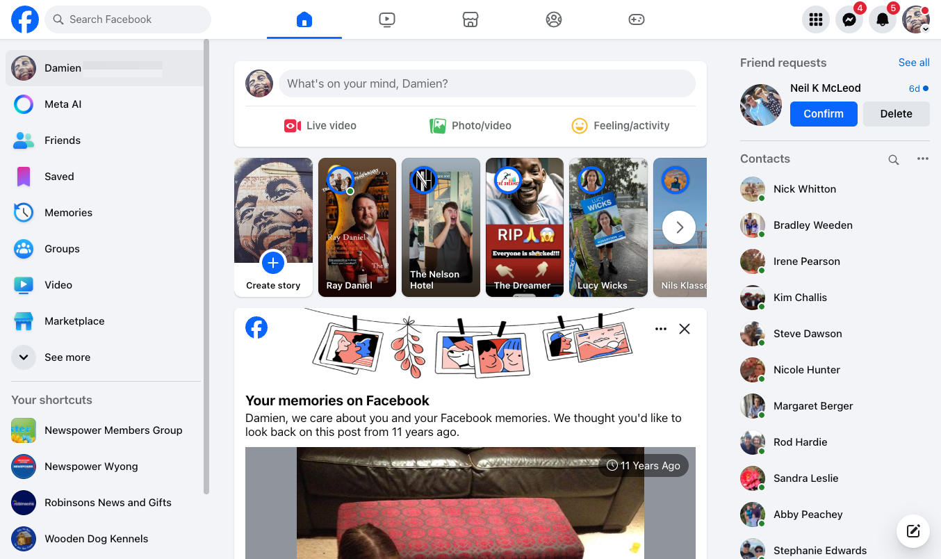 Sign into your personal Facebook account.