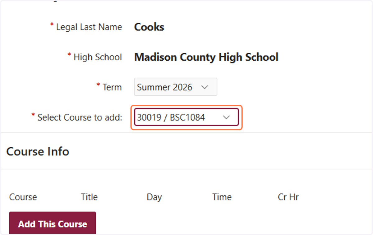 Select Your Course