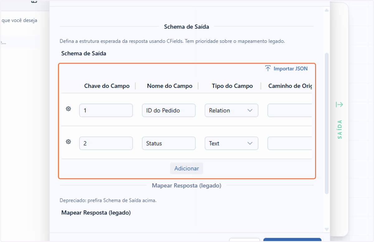 E o schema será preenchido automaticamente