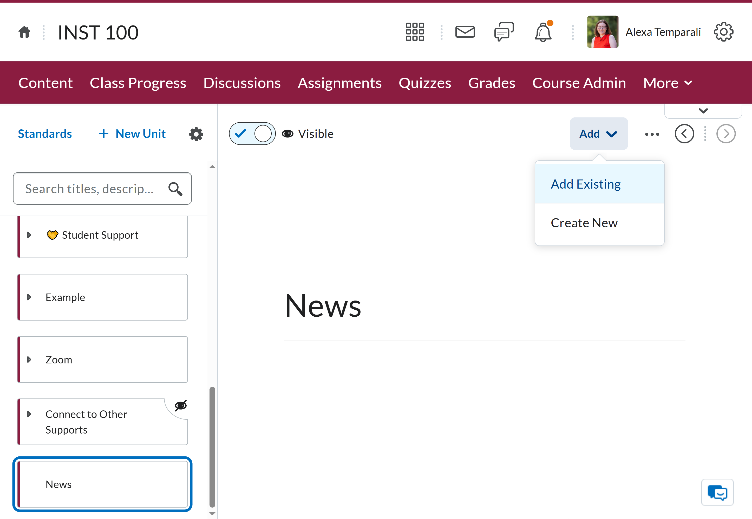 Click on Add Existing